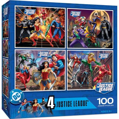 Justice League 4-Pack 100 Piece Jigsaw Puzzles Image 1