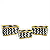 Kaemingk Set of 3 Black and White Chevron Pattern Rectangular Baskets 18" Image 1