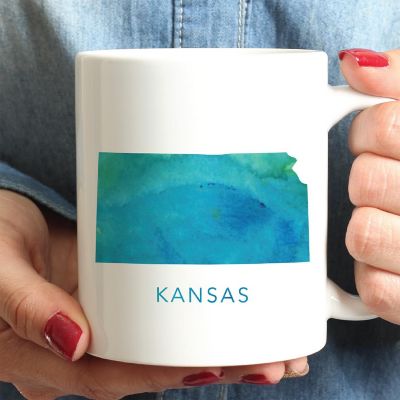 Kansas Aqua Blue Water Ceramic Mug Image 1