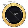 Kaya Collection 10.25" Black with Gold Marble Rim Disposable Plastic Dinner Plates (120 Plates) Image 2