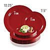 Kaya Collection 10.25" Solid Red Holiday Round Disposable Plastic Dinner Plates (120 Plates) Image 3