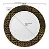 Kaya Collection 10.25" White with Black and Gold Mosaic Rim Round Plastic Dinner Plates (120 Plates) Image 2