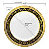 Kaya Collection 10.25" White with Black and Gold Royal Rim Plastic Dinner Plates (120 Plates) Image 2