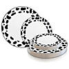 Kaya Collection 10.25" White with Black Dalmatian Spots Round Disposable Plastic Dinner Plates (120 Plates) Image 3