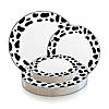 Kaya Collection 10.25" White with Black Dalmatian Spots Round Disposable Plastic Dinner Plates (120 Plates) Image 4