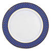 Kaya Collection 10.25" White with Gold Spiral on Blue Rim Plastic Dinner Plates (120 plates) Image 1
