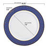 Kaya Collection 10.25" White with Gold Spiral on Blue Rim Plastic Dinner Plates (120 plates) Image 2