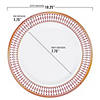 Kaya Collection 10.25" White with Red and Gold Chord Rim Plastic Dinner Plates (120 Plates) Image 1