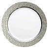 Kaya Collection 10.25" White with Silver Hammered Rim Round Plastic Dinner Plates (120 Plates) Image 1