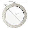 Kaya Collection 10.25" White with Silver Hammered Rim Round Plastic Dinner Plates (120 Plates) Image 2