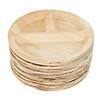 Kaya Collection 10" Round Palm Leaf Partition Eco Friendly Disposable Dinner Plates (100 Plates) Image 2