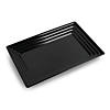 Kaya Collection 11" x 16" Black Rectangular with Groove Rim Plastic Serving Trays (24 Trays) Image 1