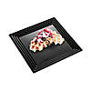 Kaya Collection 12" x 12" Black Square with Groove Rim Plastic Serving Trays (24 Trays) Image 1