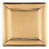 Kaya Collection 13" Gold Square Edge Beaded Disposable Paper Charger Plates (120 Plates) Image 1