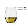 Kaya Collection 16 oz. Clear Elegant Stemless Disposable Plastic Wine Glasses (64 Glasses) Image 3