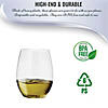 Kaya Collection 16 oz. Clear Elegant Stemless Disposable Plastic Wine Glasses (64 Glasses) Image 4