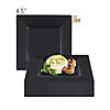 Kaya Collection 4.5" Black Square Plastic Pastry Plates (240 plates) Image 2