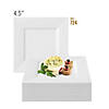 Kaya Collection 4.5" White Square Plastic Pastry Plates (240 plates) Image 3