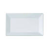 Kaya Collection 5.5" x 8.5" White Rectangular Plastic Dessert Plates (120 Plates) Image 1