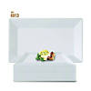 Kaya Collection 5.5" x 8.5" White Rectangular Plastic Dessert Plates (120 Plates) Image 3
