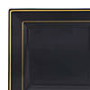 Kaya Collection 6.5" Black with Gold Square Edge Rim Plastic Appetizer/Salad Plates (120 Plates) Image 1