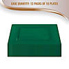 Kaya Collection 6.5" Hunter Green Square Plastic Cake Plates (120 Plates) Image 4