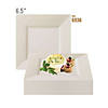 Kaya Collection 6.5" Ivory Square Plastic Cake Plates (120 Plates) Image 3