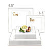 Kaya Collection 6.5" White with Silver Square Edge Rim Plastic Appetizer/Salad Plates (120 Plates) Image 3