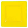 Kaya Collection 6.5" Yellow Square Plastic Cake Plates (120 Plates) Image 1