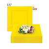 Kaya Collection 6.5" Yellow Square Plastic Cake Plates (120 Plates) Image 3