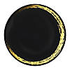 Kaya Collection 7.5" Black with Gold Moonlight Round Disposable Plastic Appetizer/Salad Plates (120 Plates) Image 1