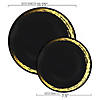 Kaya Collection 7.5" Black with Gold Moonlight Round Disposable Plastic Appetizer/Salad Plates (120 Plates) Image 1