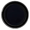 Kaya Collection 7.5" Black with Silver Edge Rim Plastic Appetizer/Salad Plates (120 Plates) Image 1