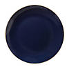 Kaya Collection 7.5" Navy with Gold Rim Organic Round Disposable Plastic Appetizer/Salad Plates (120 Plates) Image 1