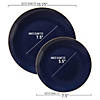 Kaya Collection 7.5" Navy with Gold Rim Organic Round Disposable Plastic Appetizer/Salad Plates (120 Plates) Image 2