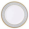 Kaya Collection 7.5" White with Blue and Gold Chord Rim Plastic Appetizer/Salad Plates (120 Plates) Image 1