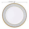 Kaya Collection 7.5" White with Blue and Gold Chord Rim Plastic Appetizer/Salad Plates (120 Plates) Image 2