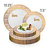 Kaya Collection 7.5" White with Pink and Gold Mosaic Rim Round Plastic Appetizer/Salad Plates (120 Plates) Image 3