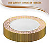 Kaya Collection 7.5" White with Pink and Gold Mosaic Rim Round Plastic Appetizer/Salad Plates (120 Plates) Image 4