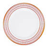 Kaya Collection 7.5" White with Red and Gold Chord Rim Plastic Appetizer/Salad Plates (120 Plates) Image 1