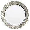 Kaya Collection 7.5" White with Silver Hammered Rim Round Plastic Appetizer/Salad Plates (120 Plates) Image 1