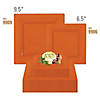 Kaya Collection 9.5" Burnt Orange Square Plastic Dinner Plates (120 Plates) Image 3