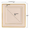 Kaya Collection 9.5" Ivory with Gold Square Edge Rim Plastic Dinner Plates (120 Plates) Image 2