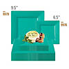 Kaya Collection 9.5" Sea Aqua Square Plastic Dinner Plates (120 Plates) Image 3