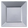 Kaya Collection 9.5" Silver Square Plastic Dinner Plates (120 Plates) Image 1
