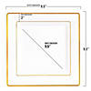 Kaya Collection 9.5" White with Gold Square Edge Rim Plastic Dinner Plates (120 Plates) Image 2