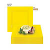Kaya Collection 9.5" Yellow Square Plastic Dinner Plates (120 Plates) Image 3