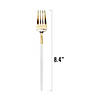 Kaya Collection Gold with White Handle Moderno Disposable Plastic Dinner Forks (240 Forks) Image 1