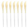Kaya Collection Gold with White Handle Moderno Disposable Plastic Dinner Knives (240 Knives) Image 1