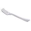 Kaya Collection Shiny Metallic Groove Silver Plastic Forks (600 Forks) Image 1